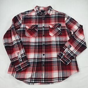 Burton Long Sleeve Button Up Red Plaid Brighton Flannel Men's Size‎ Large